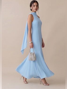 NWT O.P.T Citara Chiffon Draped Elegant Few Moda Dress Size 4